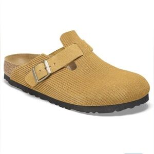 Birkenstock NARROW Suede Embossed Cork/Corduroy Boston Clogs